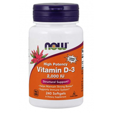 Now Foods Suplemento Vitamina D3 2.000 IU (240 Cápsulas)